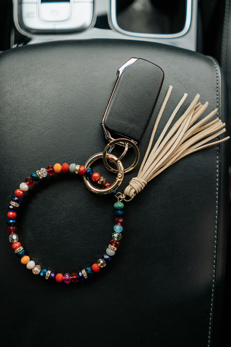 zoey beaded keychain bracelet