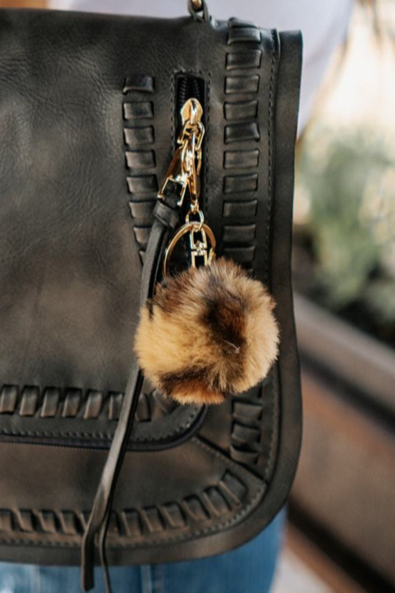 Leopard Fuzzy Pom Pom Keychain – Sstyle Boutique