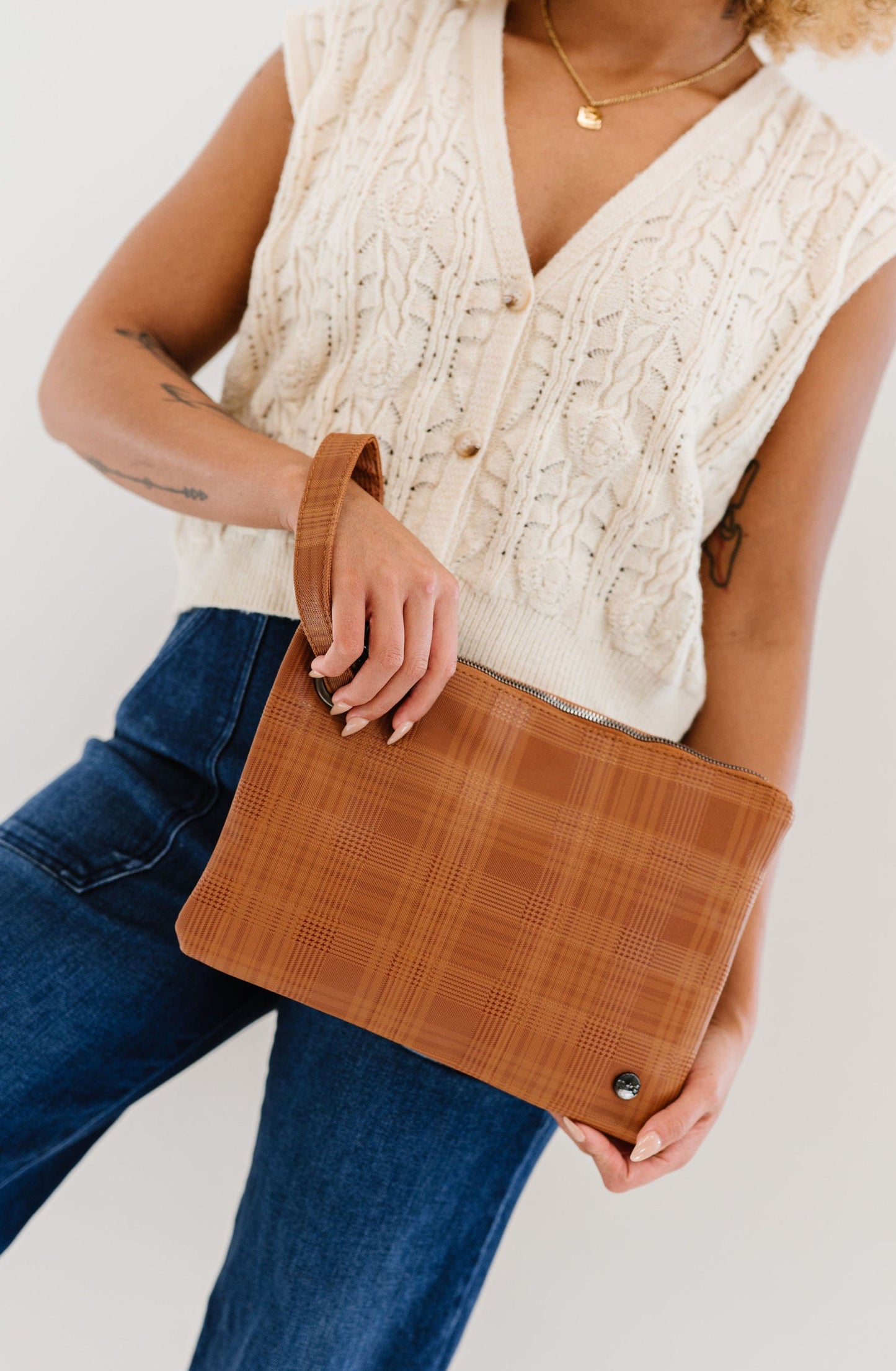 Molly Oversized Plaid Clutch - Final Sale