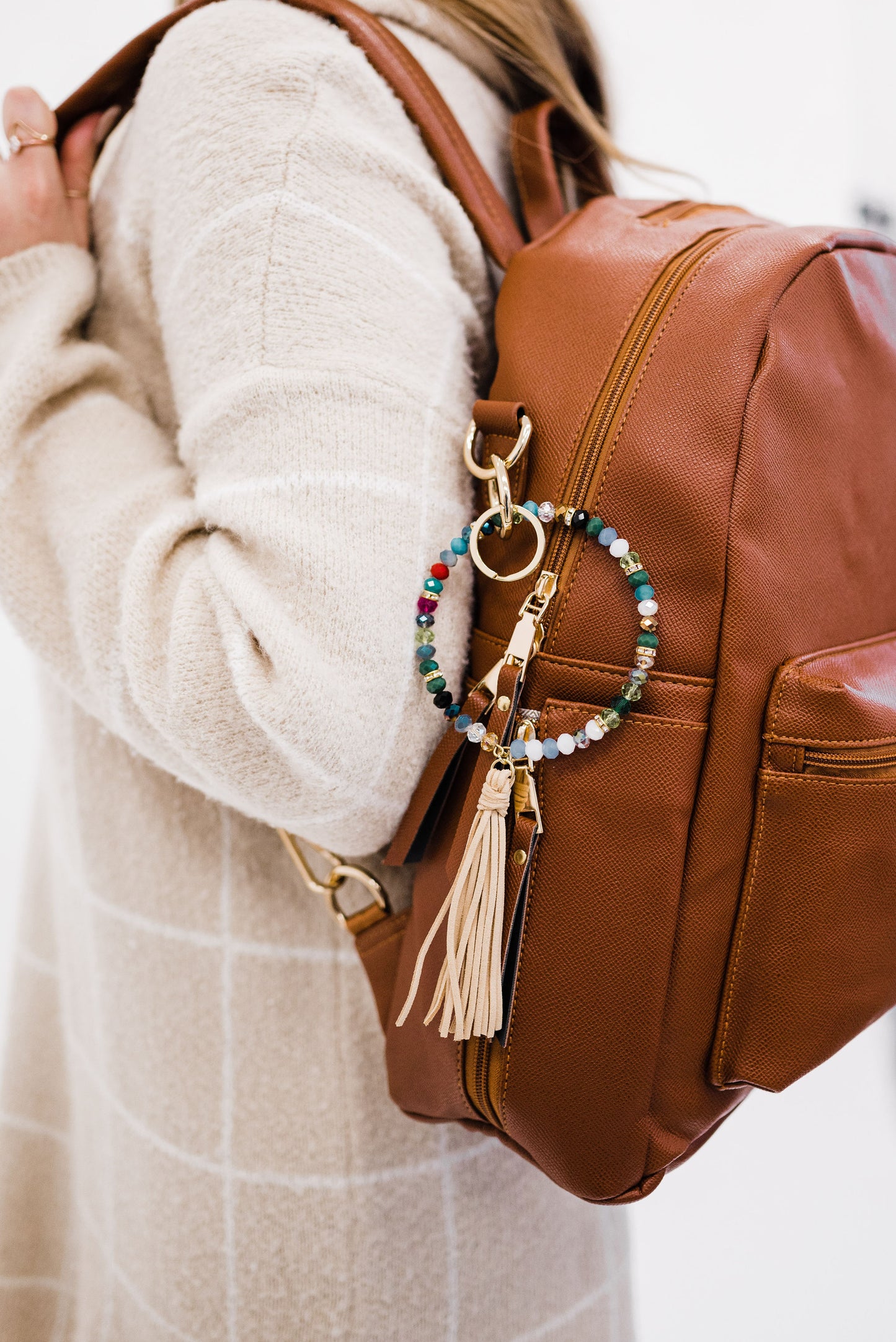 zoey beaded keychain bracelet