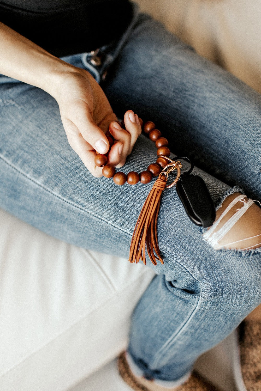 ivy wooden keychain bracelet - final sale