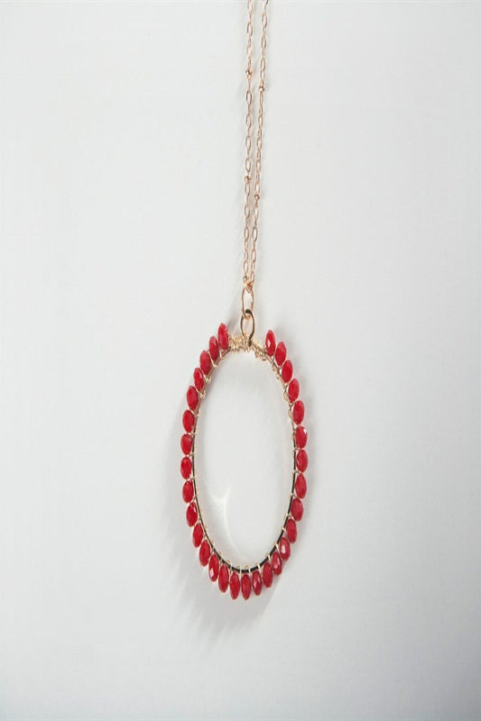 Simple Circle Beaded Necklace - final sale