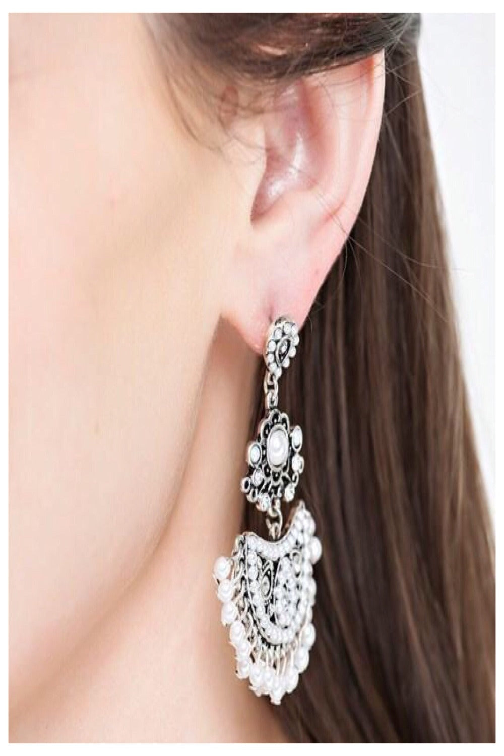 pearl accented drop earrings - final sale