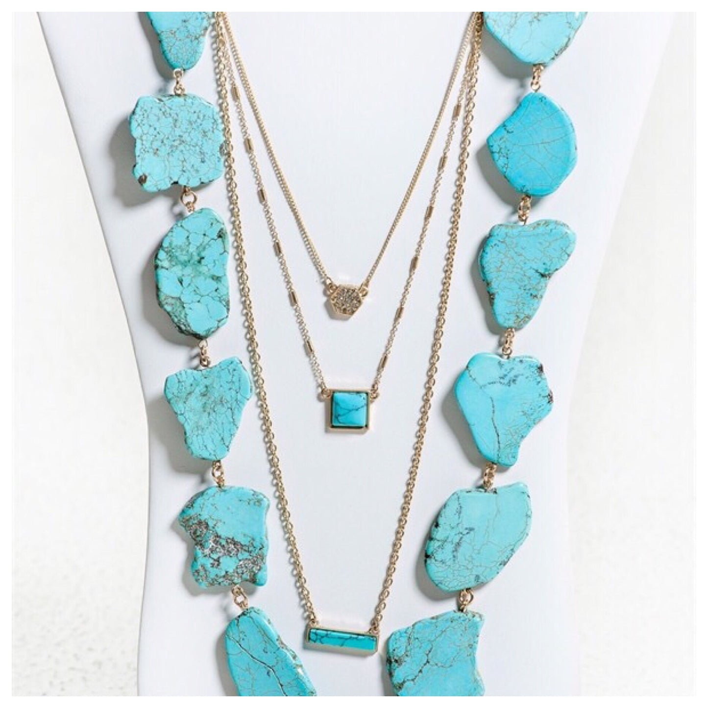 Emma Stone and Pave Tri Layer Necklace - Final Sale