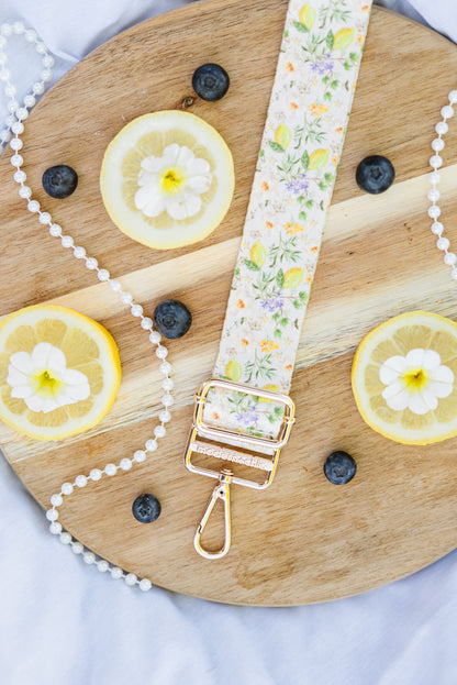 Lemon Floral Adjustable Bag Strap