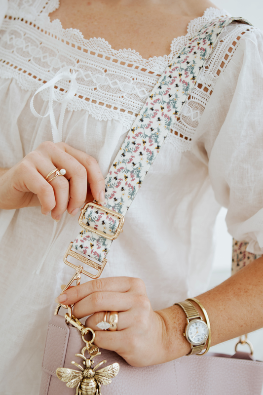 Bee Floral Adjustable Bag Strap