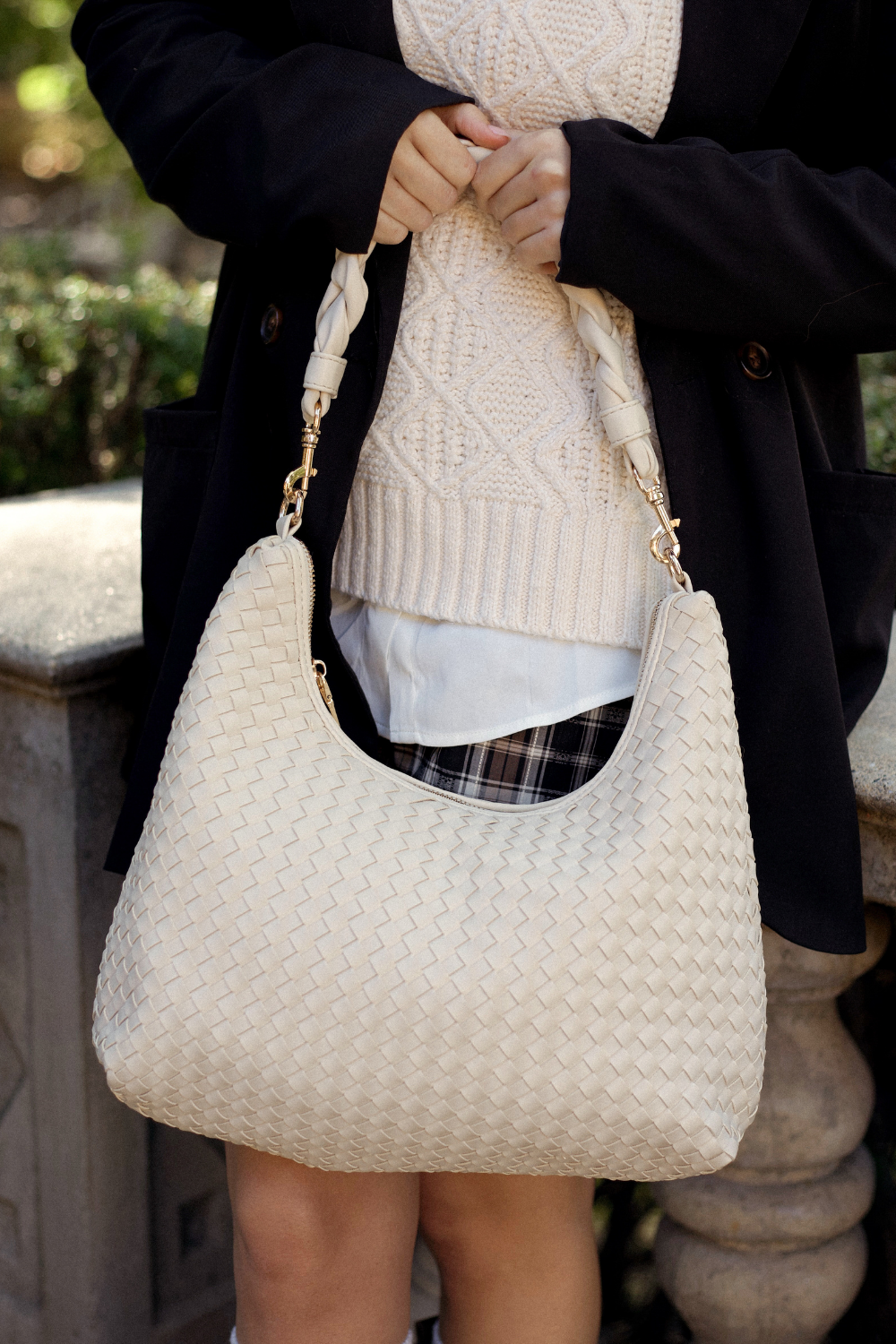 Kelly Woven Convertible Shoulder Bag
