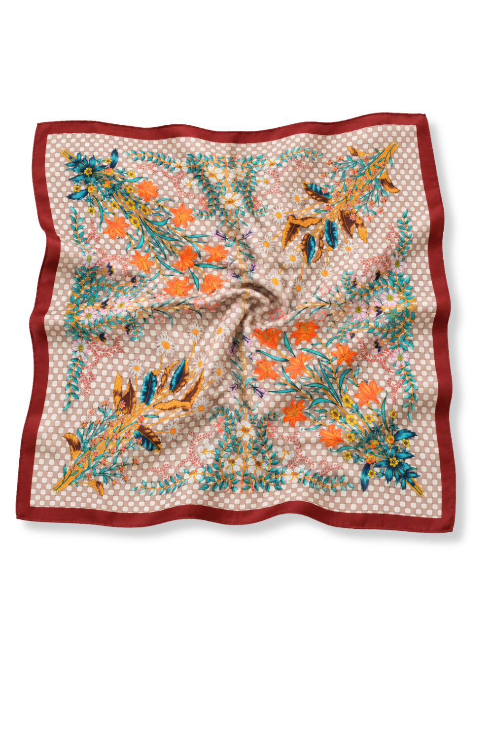 Harvest Meadows Satin Scarf | Floral Hair & Bag Scarf
