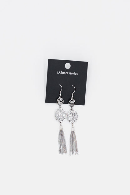 Quinn Flower + Chain Tassel Earrings