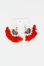 Natalia Tassel + Rhinestone Earrings - Final Sale