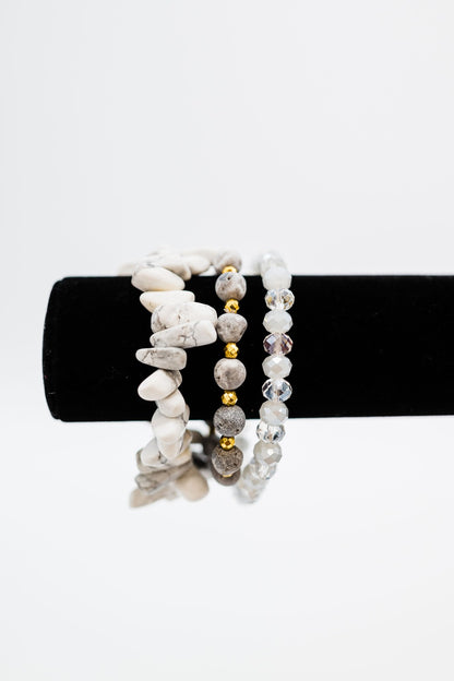 Milena Bead + Stone Bracelet Stack - Final Sale