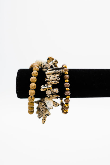 Milena Bead + Stone Bracelet Stack - Final Sale