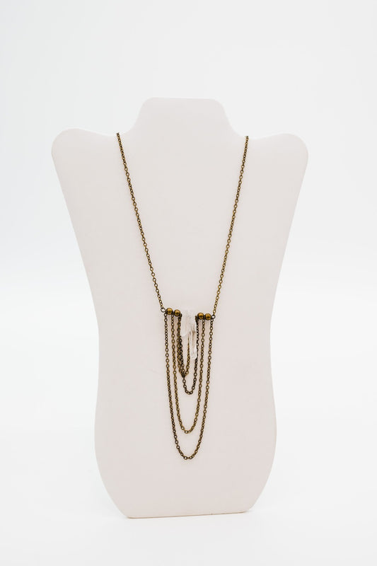 Guinevere Crystal Tassel Necklace - Final Sale
