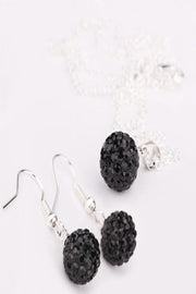 Shamballa Earring and Necklace Set - Final Sale