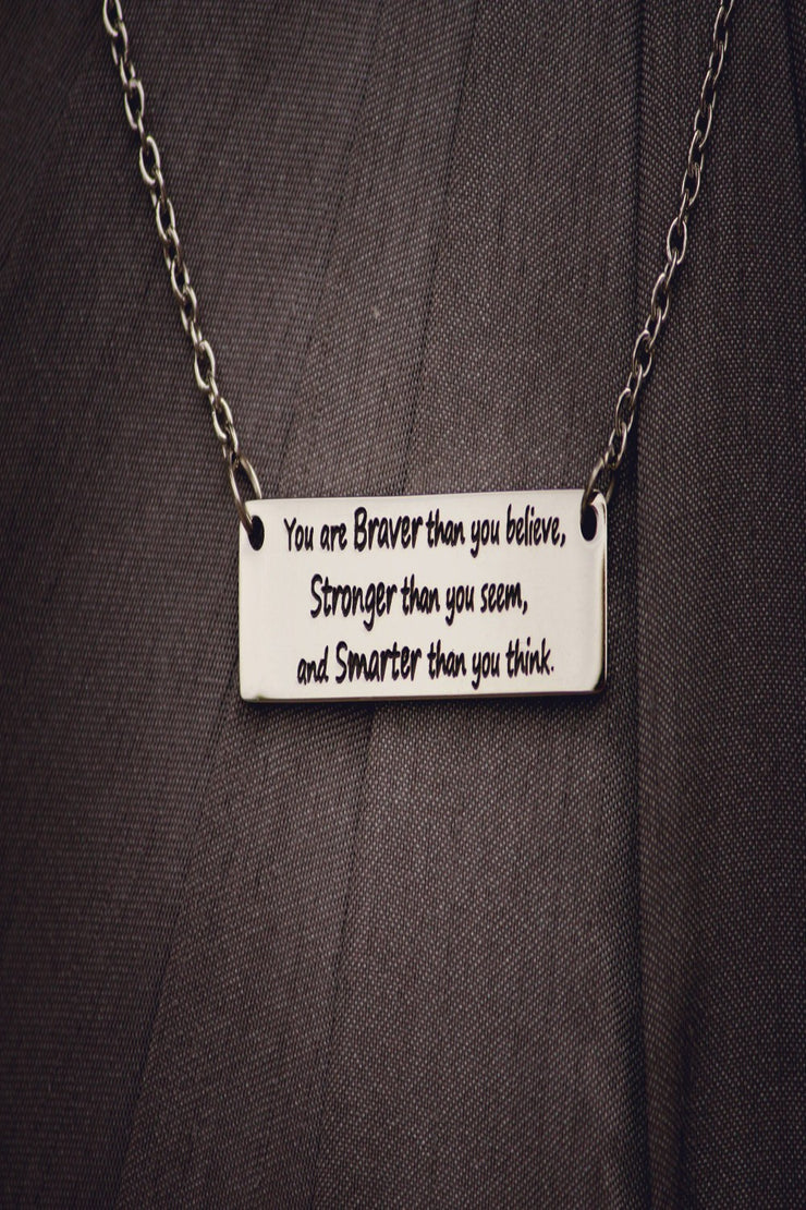 Inspirational Stamped Steel Necklace