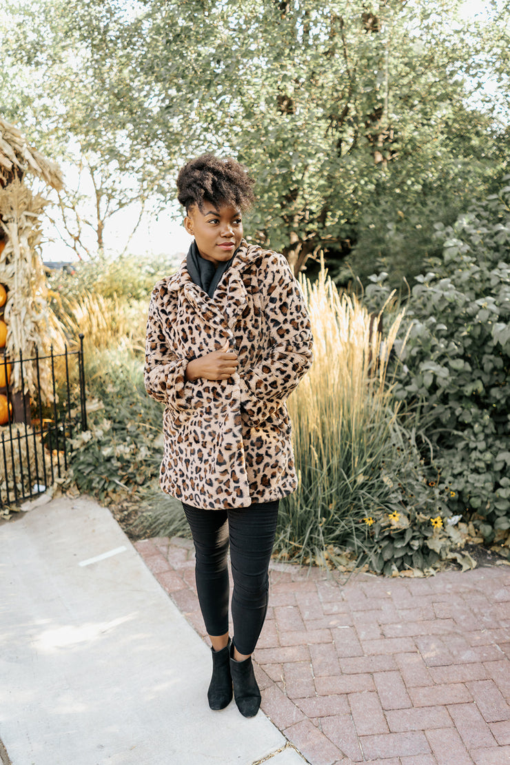 lakynn leopard coat - final sale