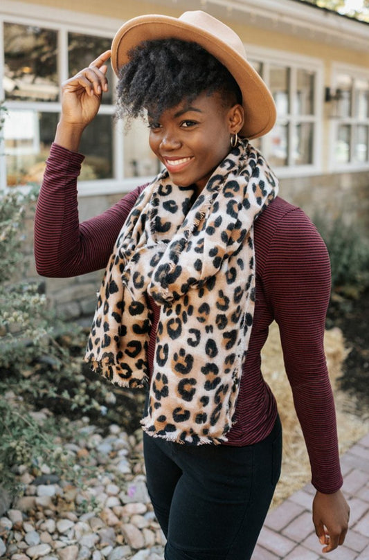 Bentley Leopard Print Scarf - Final Sale