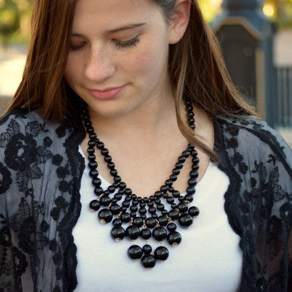 Waterfall Beaded Bib Necklace - Final Sale