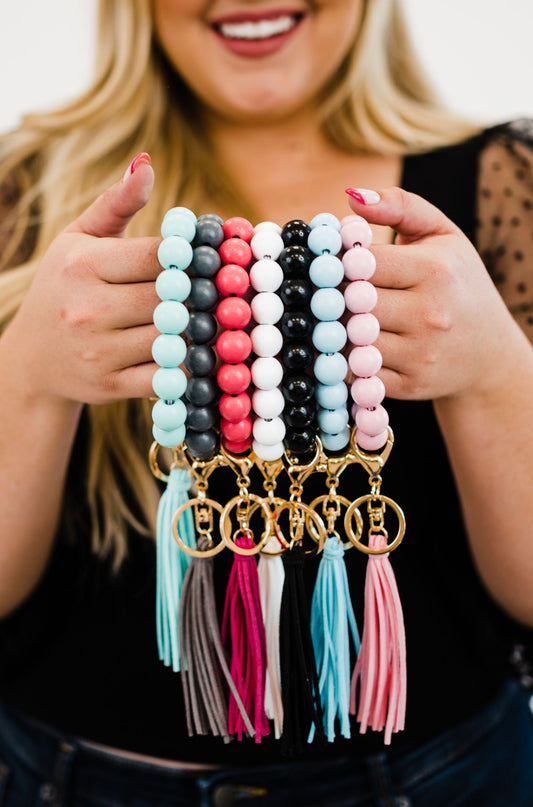 Sage Wooden Keychain Bracelet - Final Sale