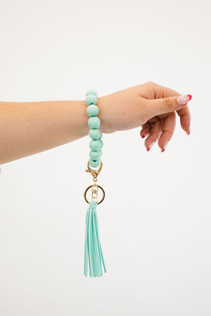 Sage Wooden Keychain Bracelet - Final Sale