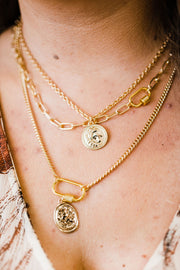 vera triple chain + coin necklace