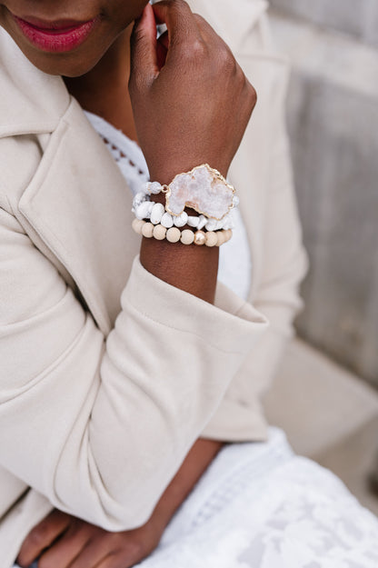 Mari 3-piece Druzy Bracelet Stack - Final Sale