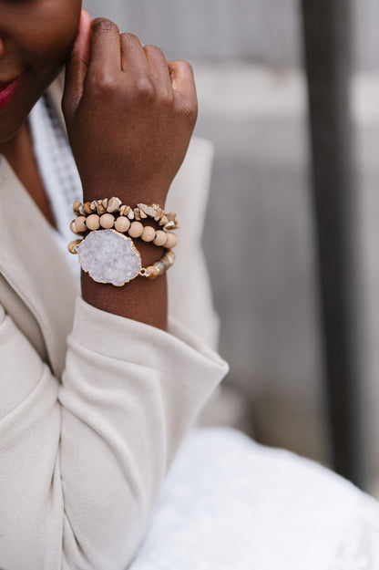 Mari 3-piece Druzy Bracelet Stack - Final Sale