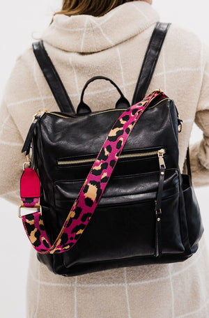 Kris Leopard Print Adjustable Bag Strap