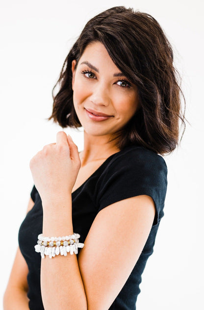 Milena Bead + Stone Bracelet Stack - Final Sale