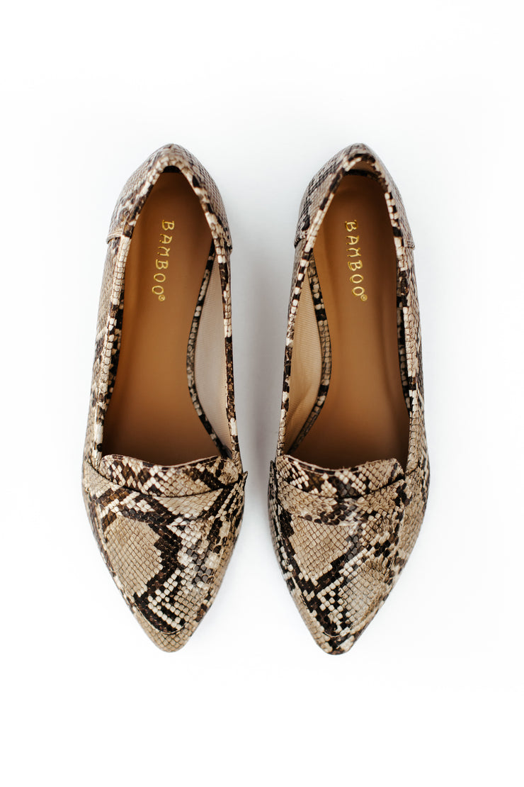 Madeline Snakeskin Flats - Final Sale