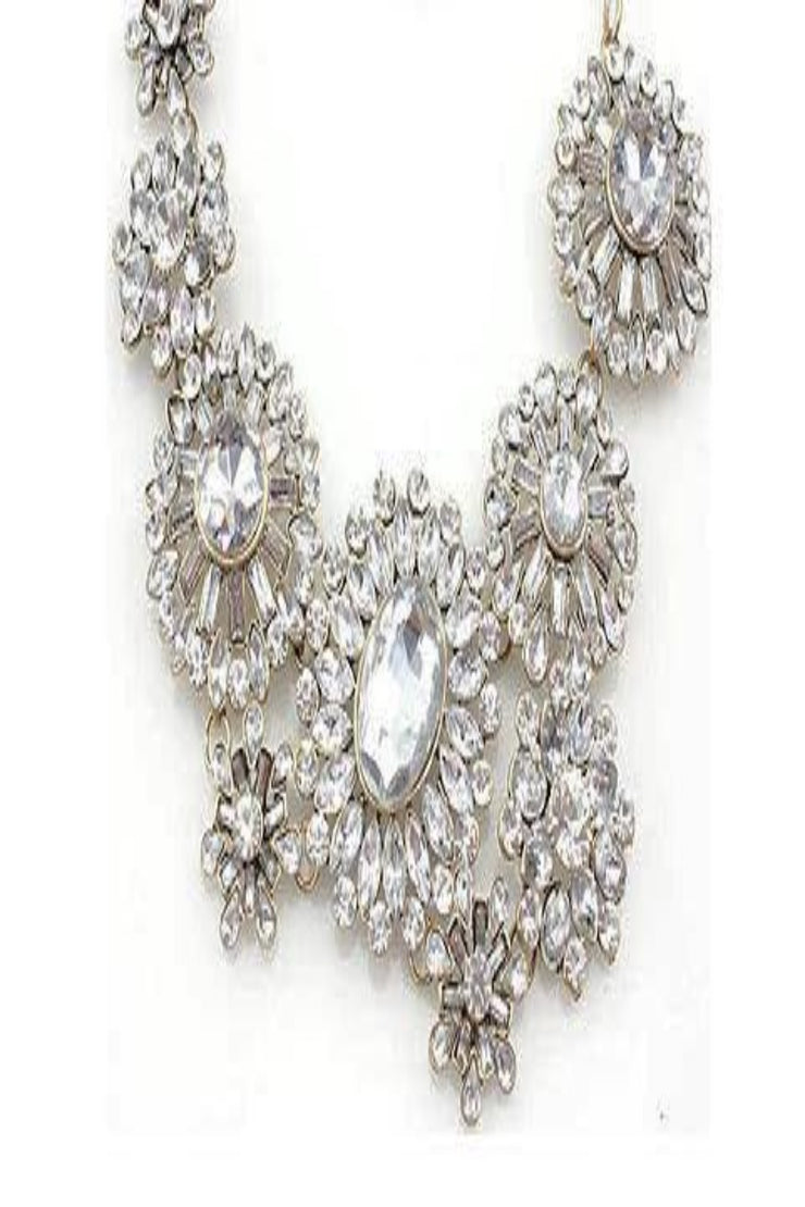 Iced Flowers Statement Necklace - Final Sale