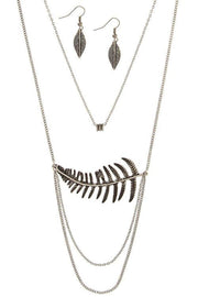 Timeless Leaf Layered Chain Necklace Set - Final Sale