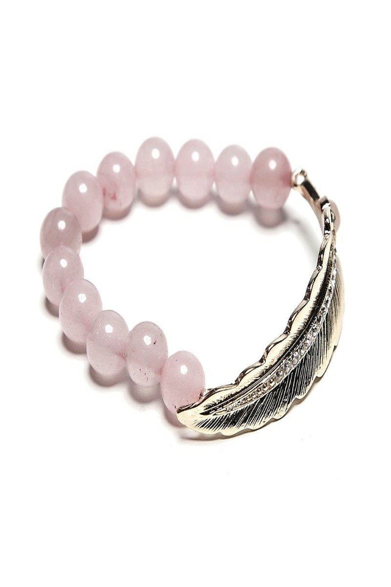 Bella Feather + Rhinestone Bracelet - Final Sale