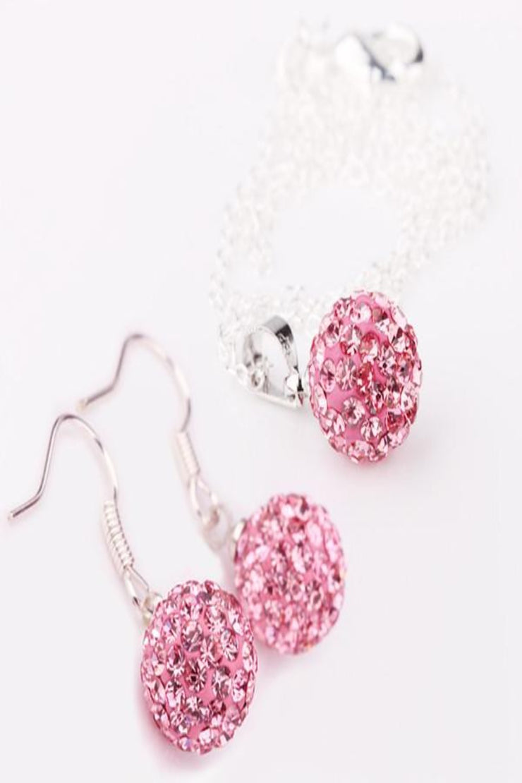 Shamballa Earring and Necklace Set - Final Sale