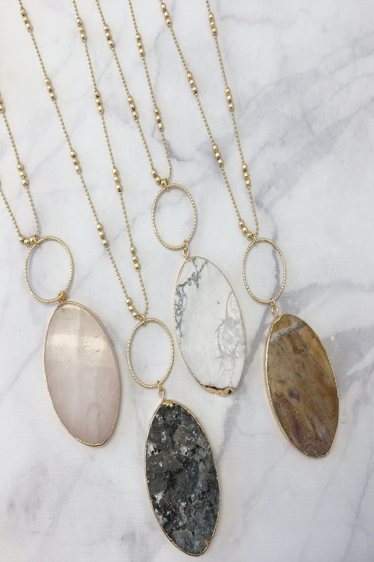 Large Stone Pendant with Loop - Final Sale