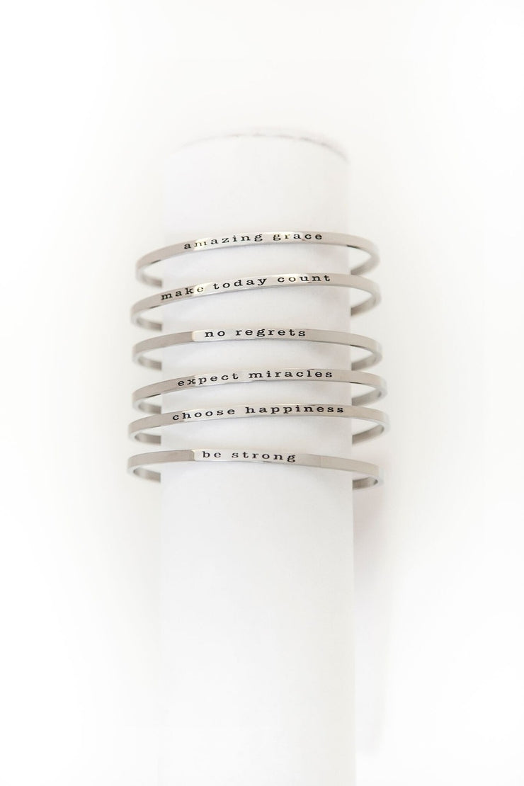 Skinny Stackable Inspirational Bracelet Cuffs - Final Sale