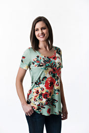 Floral Print Stretch Top - Final Sale