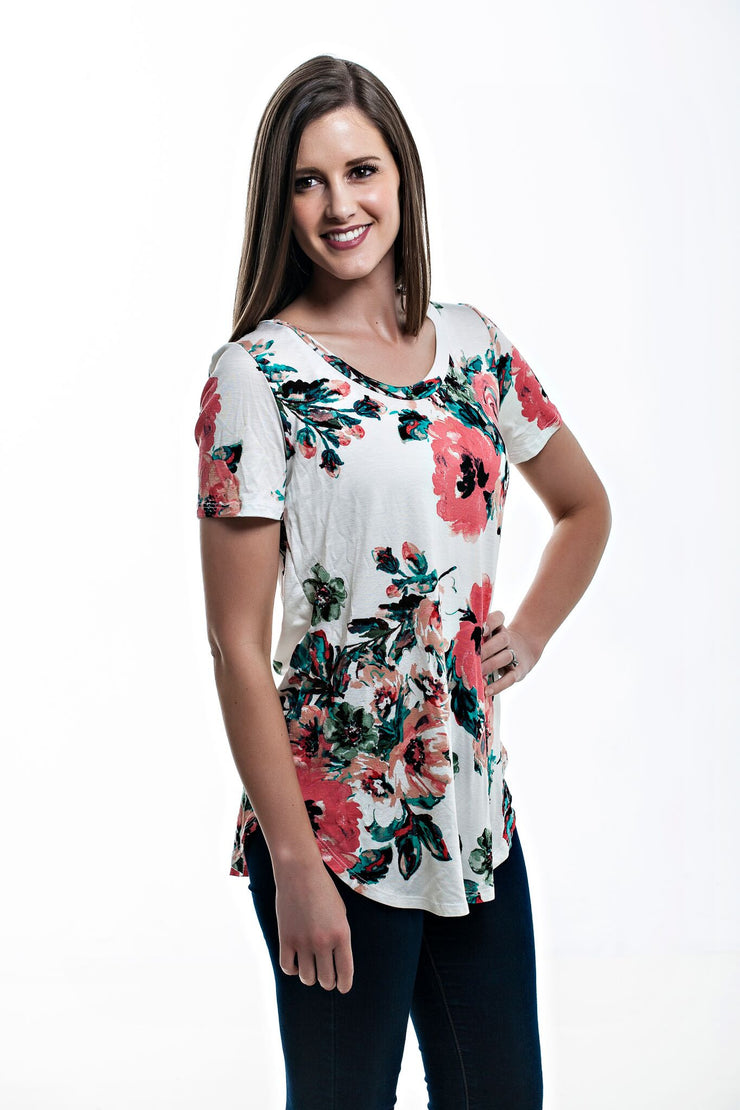 Floral Print Stretch Top - Final Sale