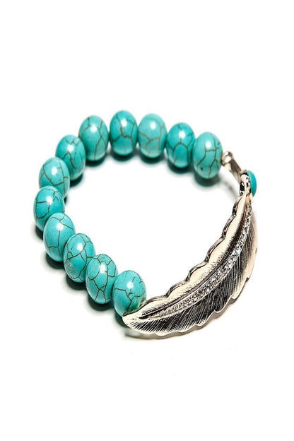 Bella Feather + Rhinestone Bracelet - Final Sale