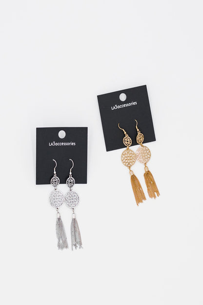 Quinn Flower + Chain Tassel Earrings