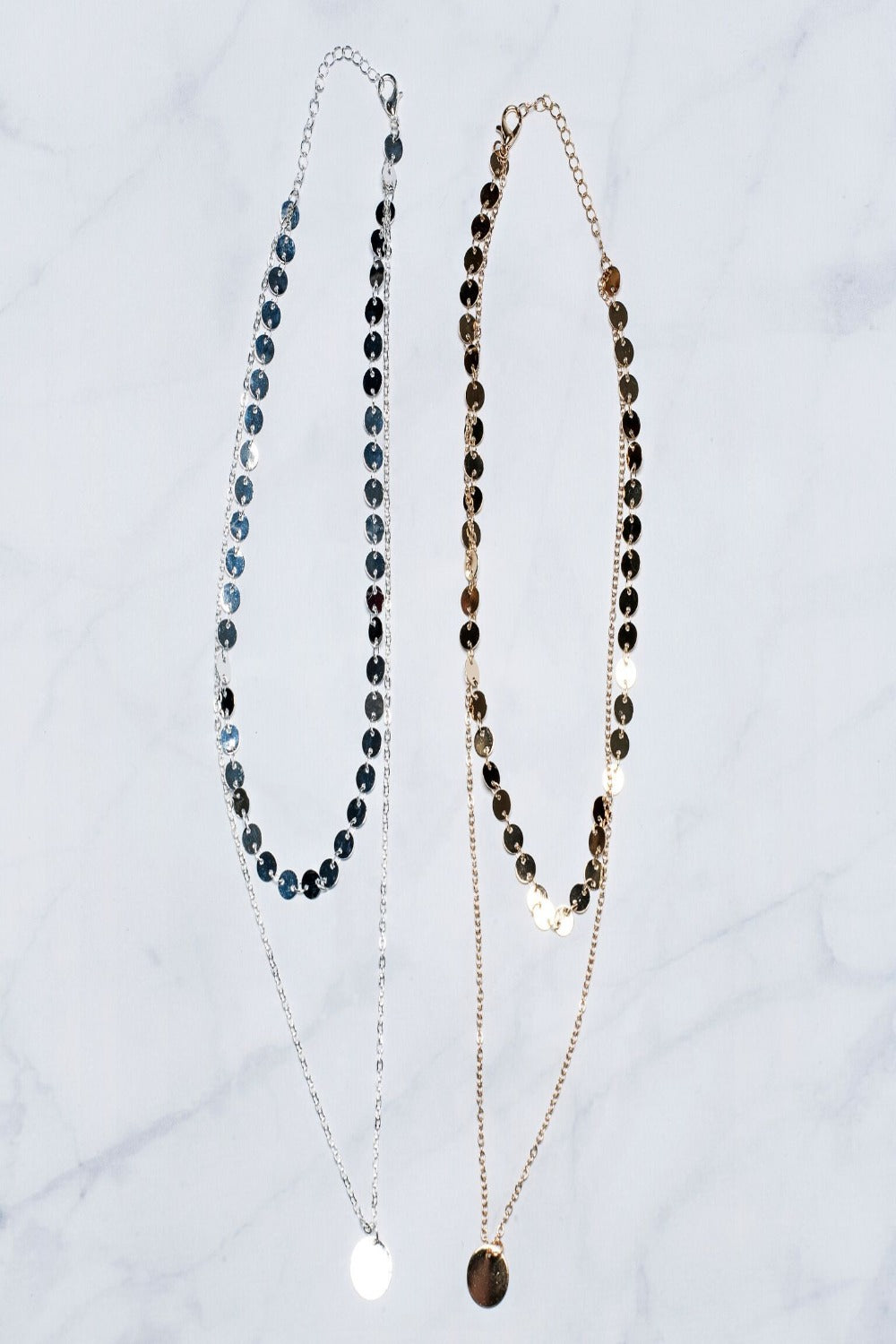 Layered Disc Choker and Pendant Necklace - Final Sale