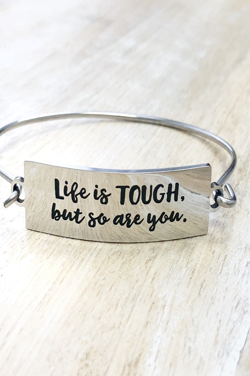 Inspirational Stamped Steel Hinged Bangle Bracelets - Final Sale