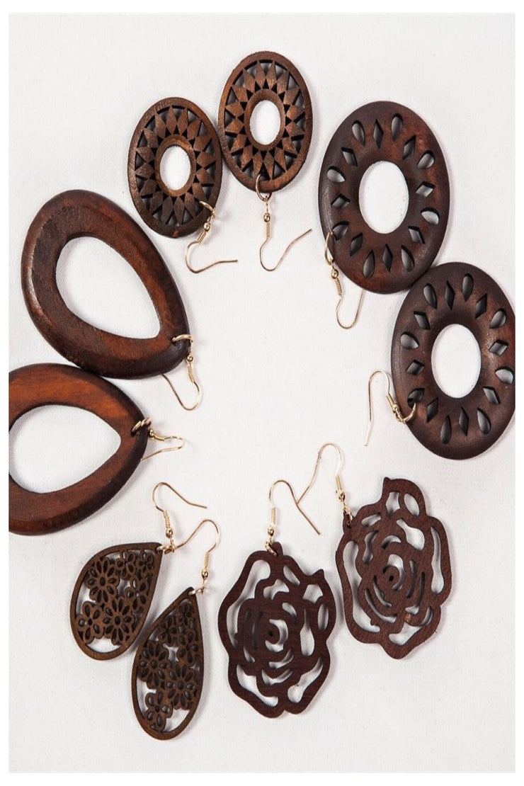 large circle wooden earrings - final sale