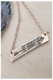 Be Brave Dainty Bar Necklace - Final Sale