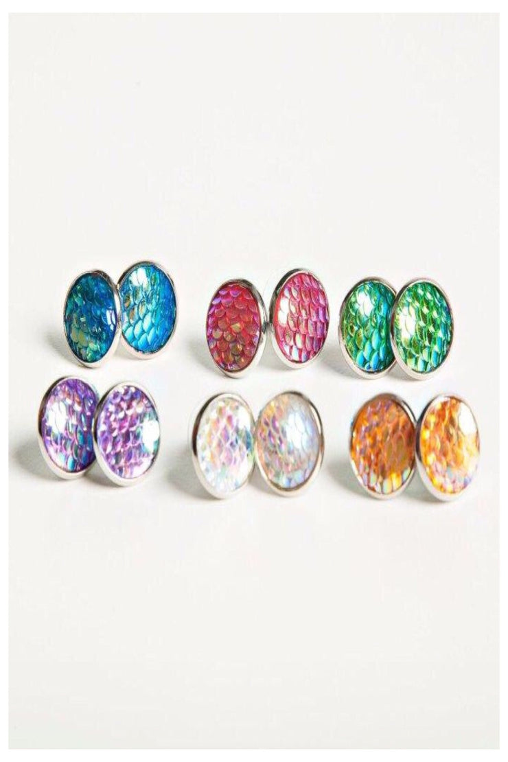 Mermaid Scales Stud Earrings - Final Sale