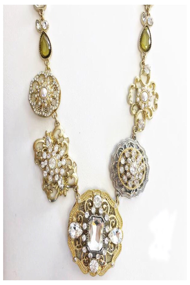 Vintage Medallion Statement Necklace - Final Sale