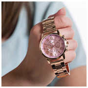 Rose Gold Watch with Colored Face Display - Final Sale