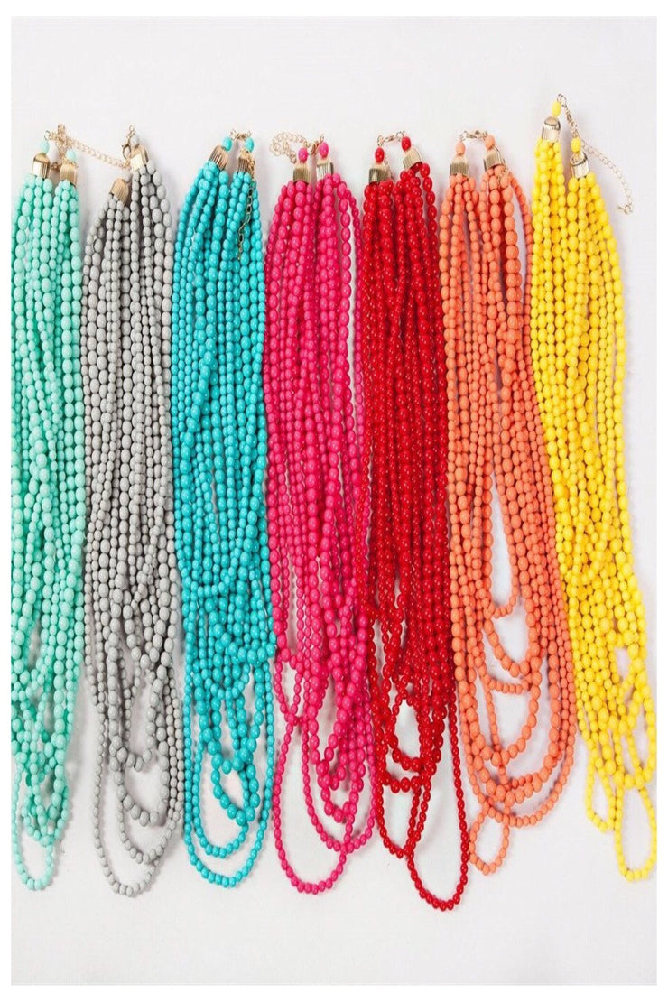 Seven Strand Layered Bead Necklace - Final Sale