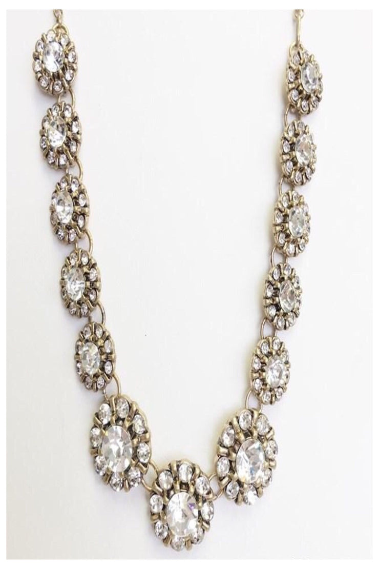 Crystal Medallion Statement Necklace - Final Sale