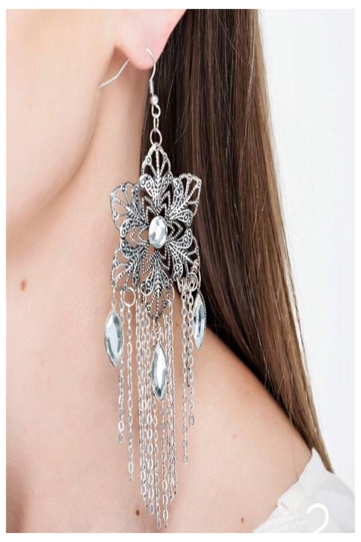 flower fringe boutique earrings